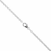 18K White Gold Oval Diamond Pendant Necklace