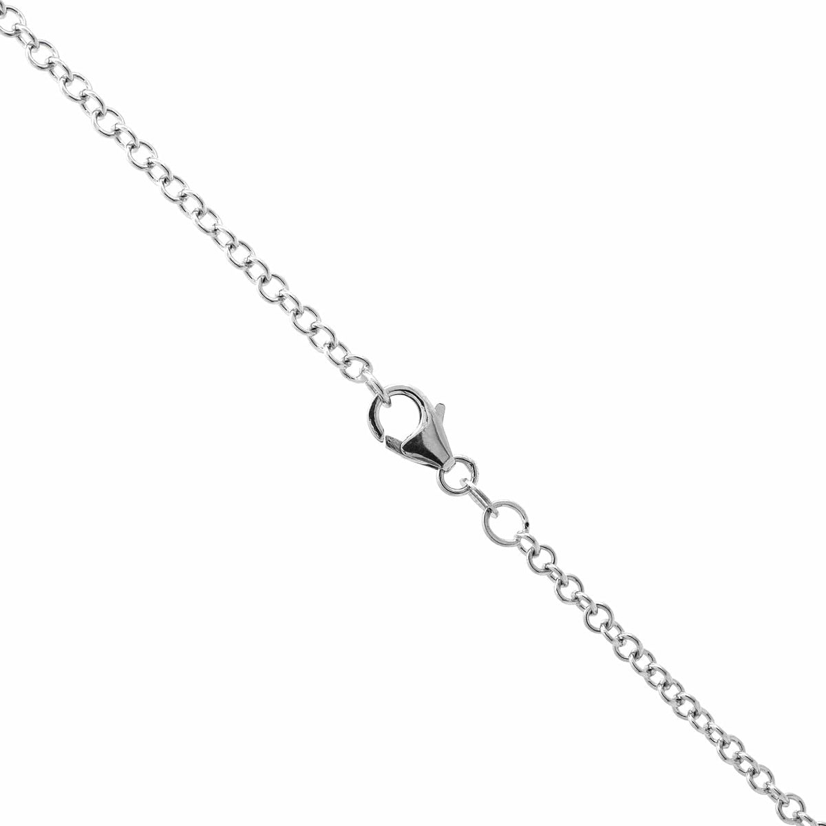 18K White Gold Radiant Cut Diamond Pendant Necklace