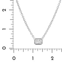 18K White Gold Radiant Cut Diamond Pendant Necklace