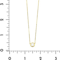14K Yellow Gold Bezel Set Diamond Pendant Necklace