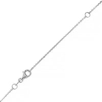 14K White Gold Bezel Set Diamond Pendant Necklace