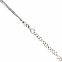 18K White Gold Oval Cut Diamond Cross Pendant