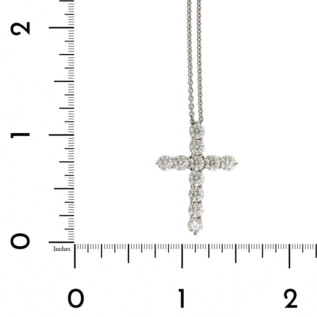18K White Gold Diamond Cross Pendant