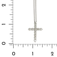 18K White Gold Diamond Cross Pendant