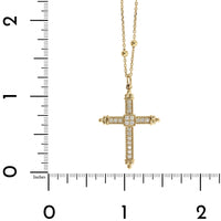 14K Yellow Gold Diamond Cross Pendant
