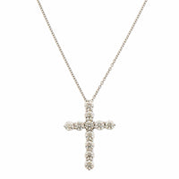Platinum Diamond Cross Pendant Necklace