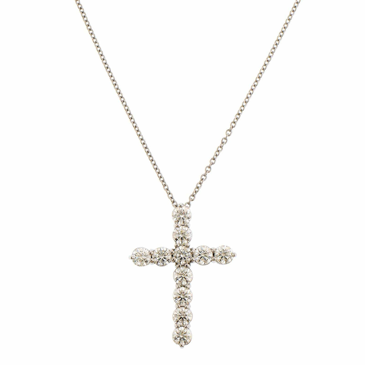 Platinum Diamond Cross Pendant Necklace
