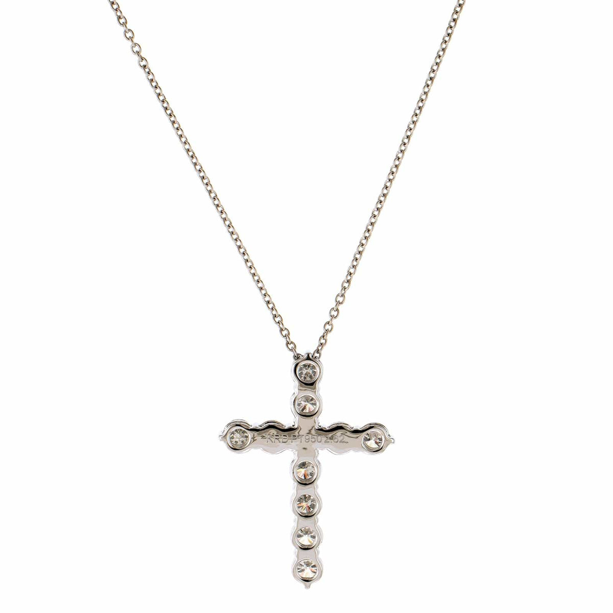 Platinum Diamond Cross Pendant Necklace