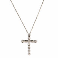Platinum Diamond Cross Pendant Necklace