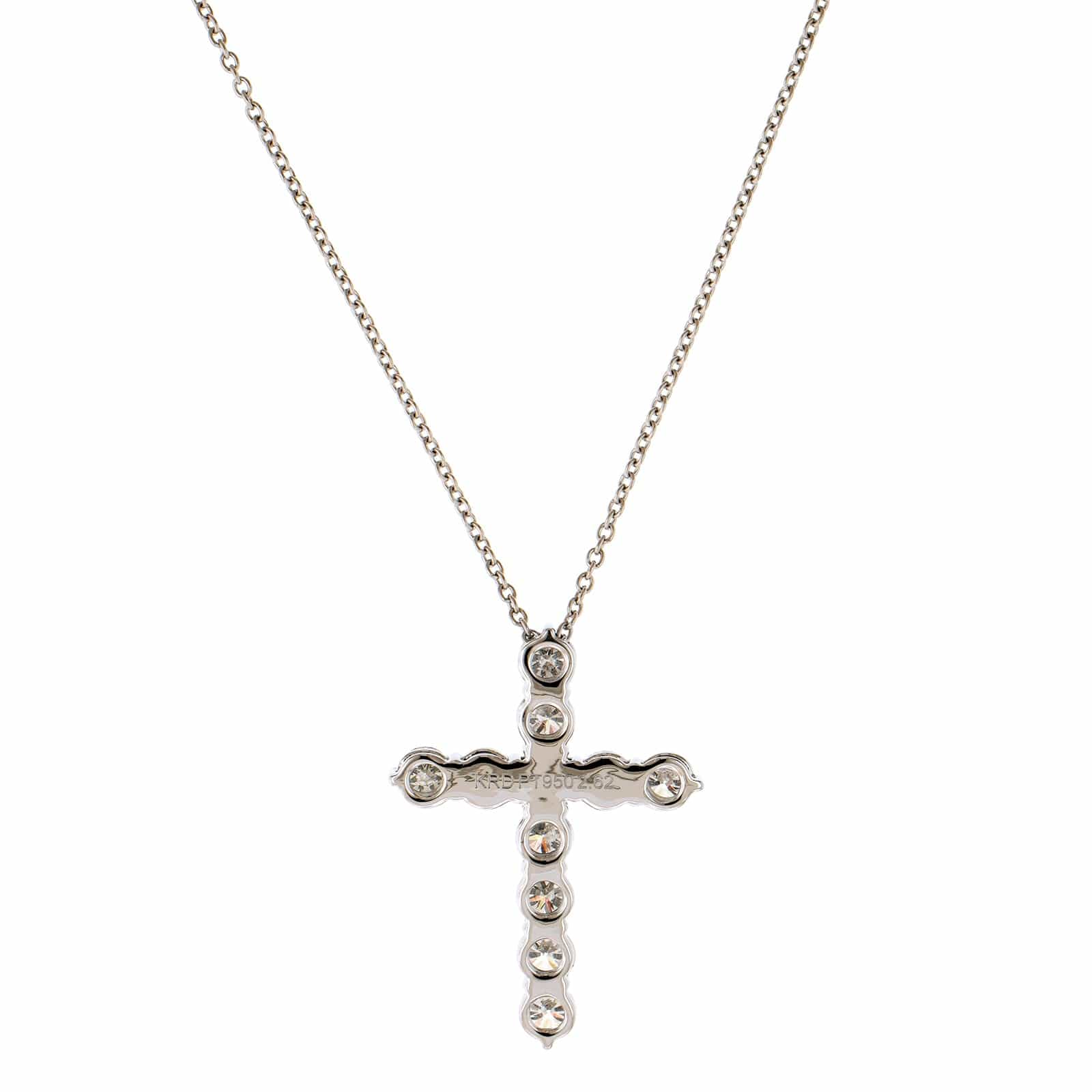 Platinum Diamond Cross Pendant Necklace