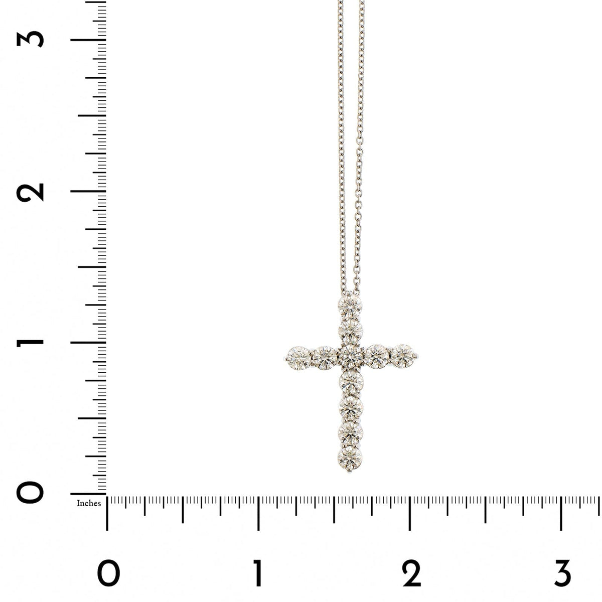 Platinum Diamond Cross Pendant Necklace