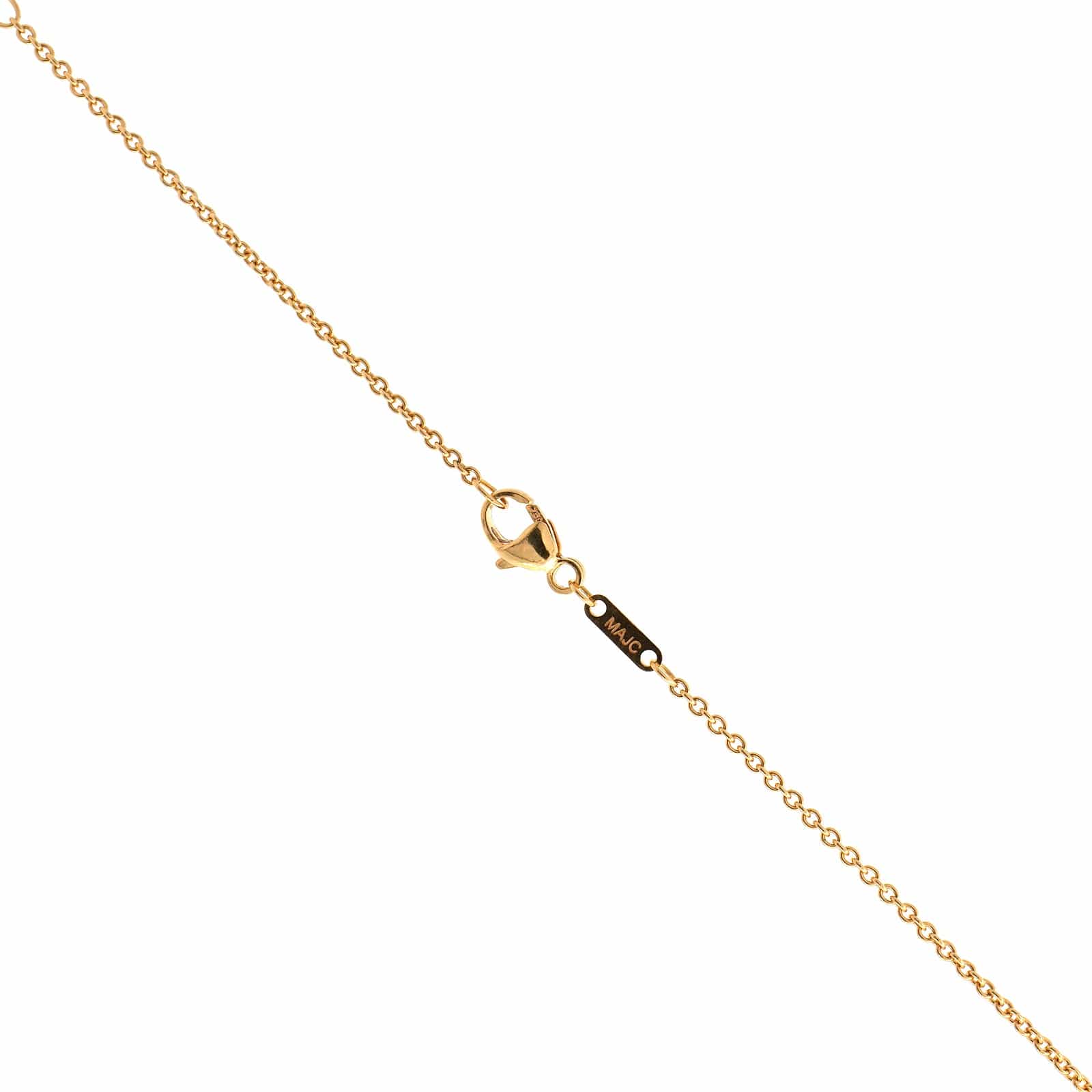 18K Yellow Gold Diamond Cross Pendant 16-18" Necklace