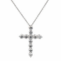 Platinum Diamond Cross Pendant Necklace