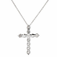 Platinum Diamond Cross Pendant Necklace