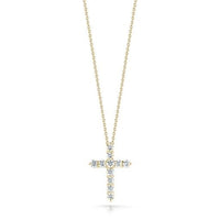 Roberto Coin 18K Yellow Gold Diamond Cross Pendant Necklace
