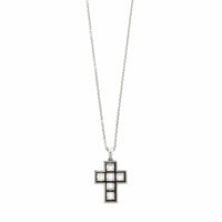 Eclat Jewels Platinum Diamond Cross Pendant Necklace