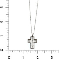 Eclat Jewels Platinum Diamond Cross Pendant Necklace