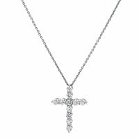 Platinum Diamond Cross Pendant Necklace
