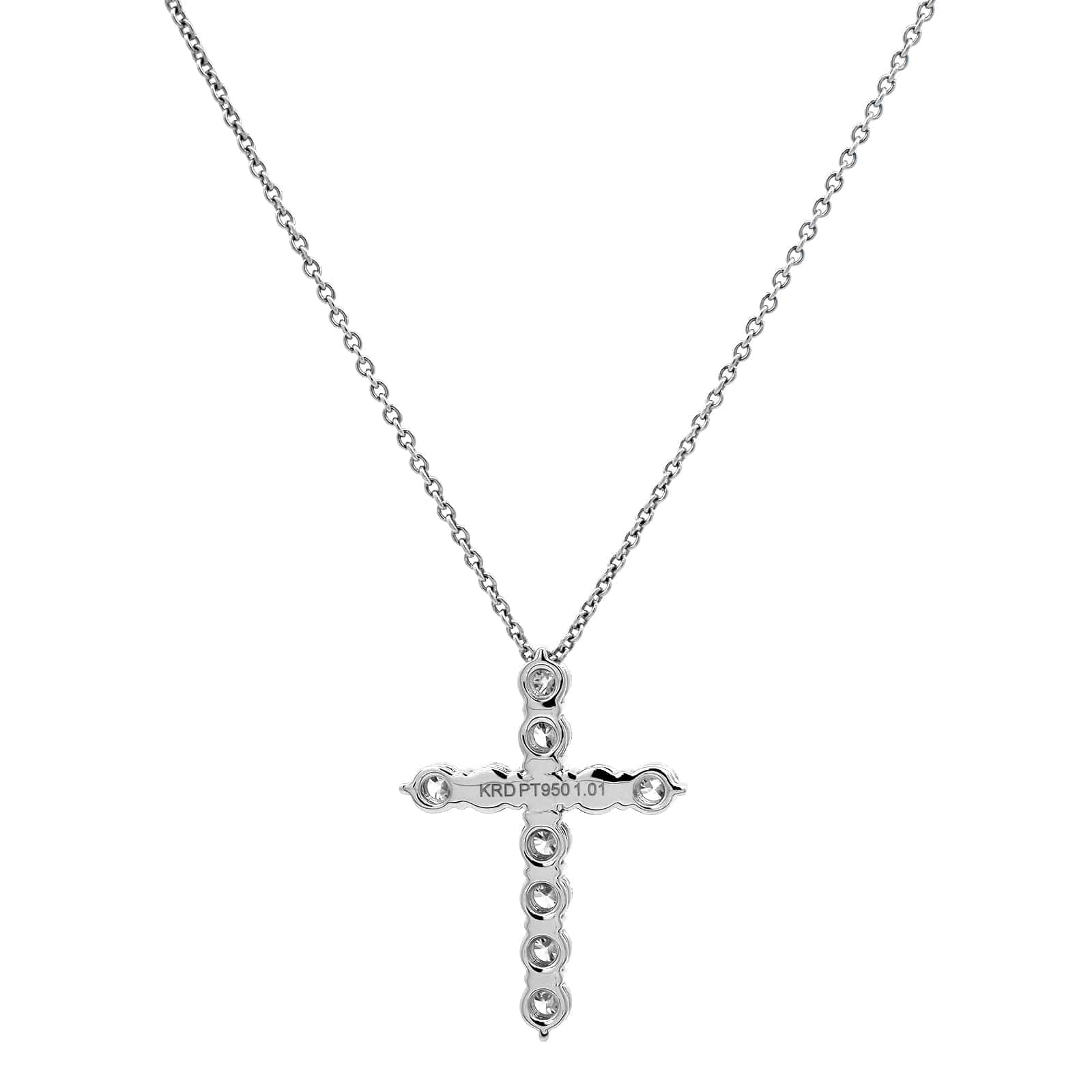 Platinum Diamond Cross Pendant Necklace