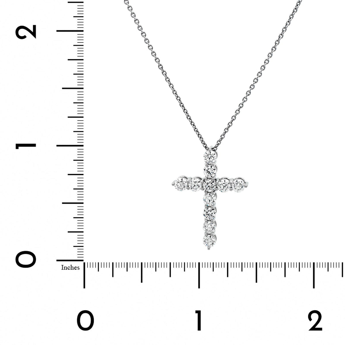 Platinum Diamond Cross Pendant Necklace