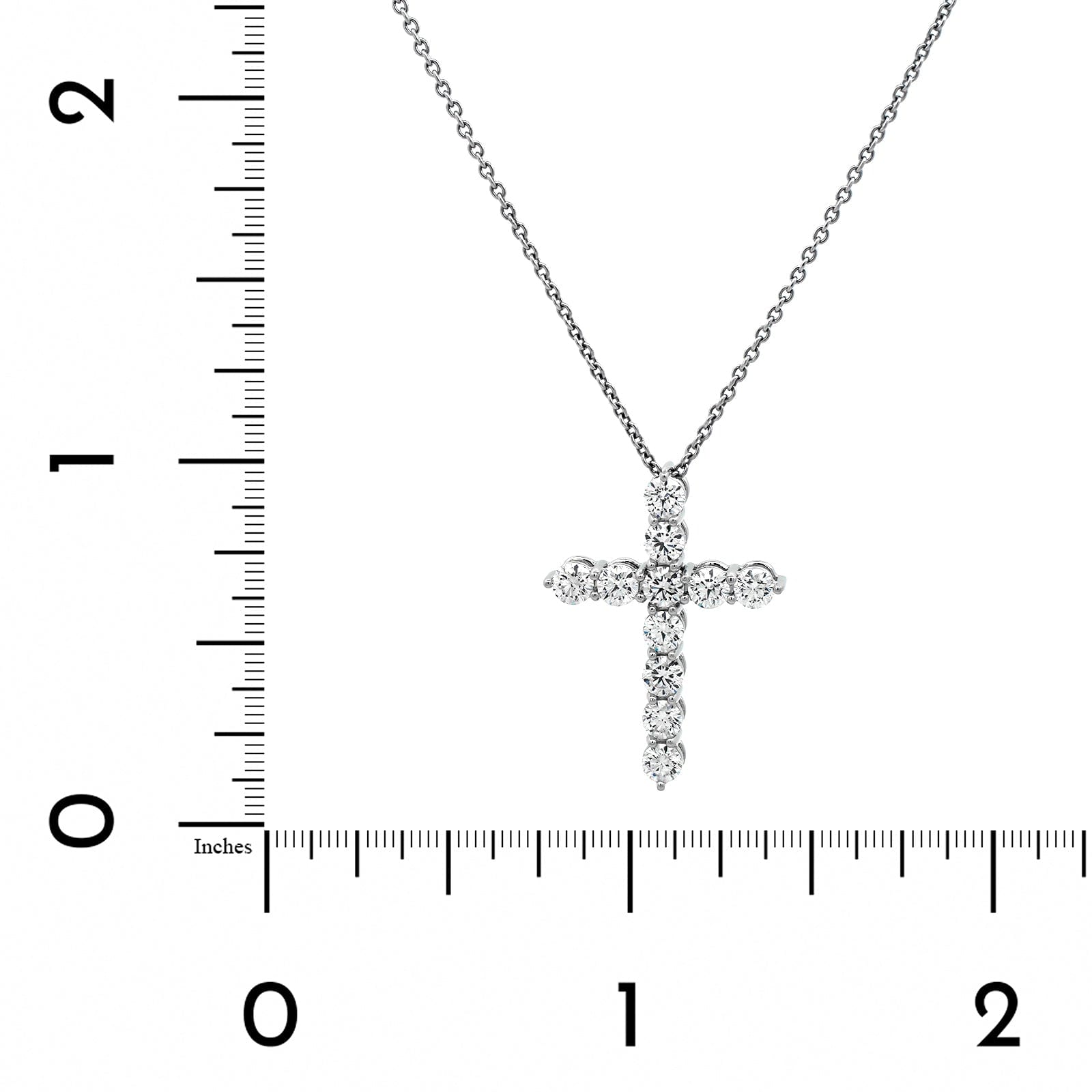 Platinum Diamond Cross Pendant Necklace