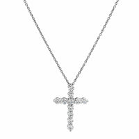 Platinum Diamond Cross Pendant Necklace