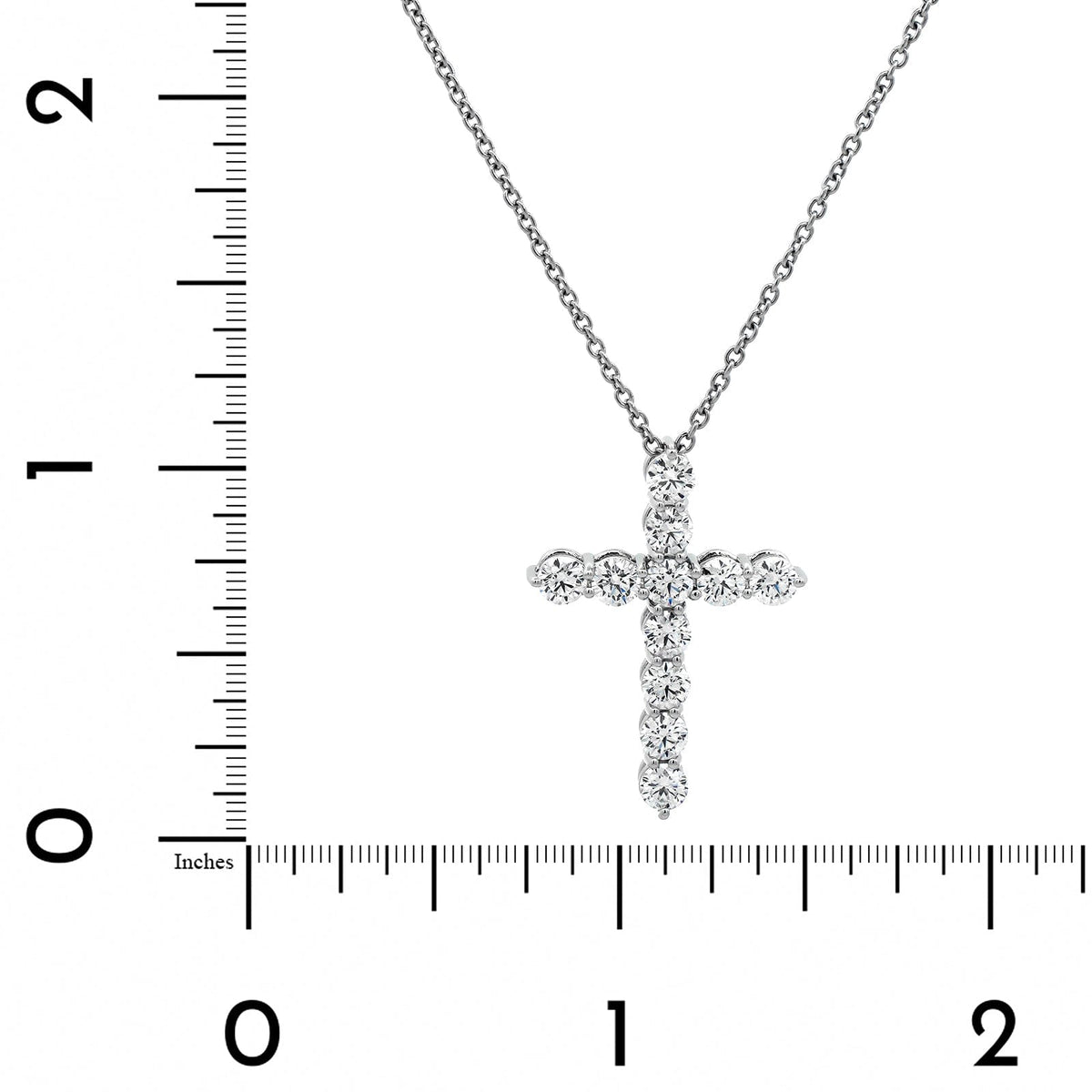 Platinum Diamond Cross Pendant Necklace