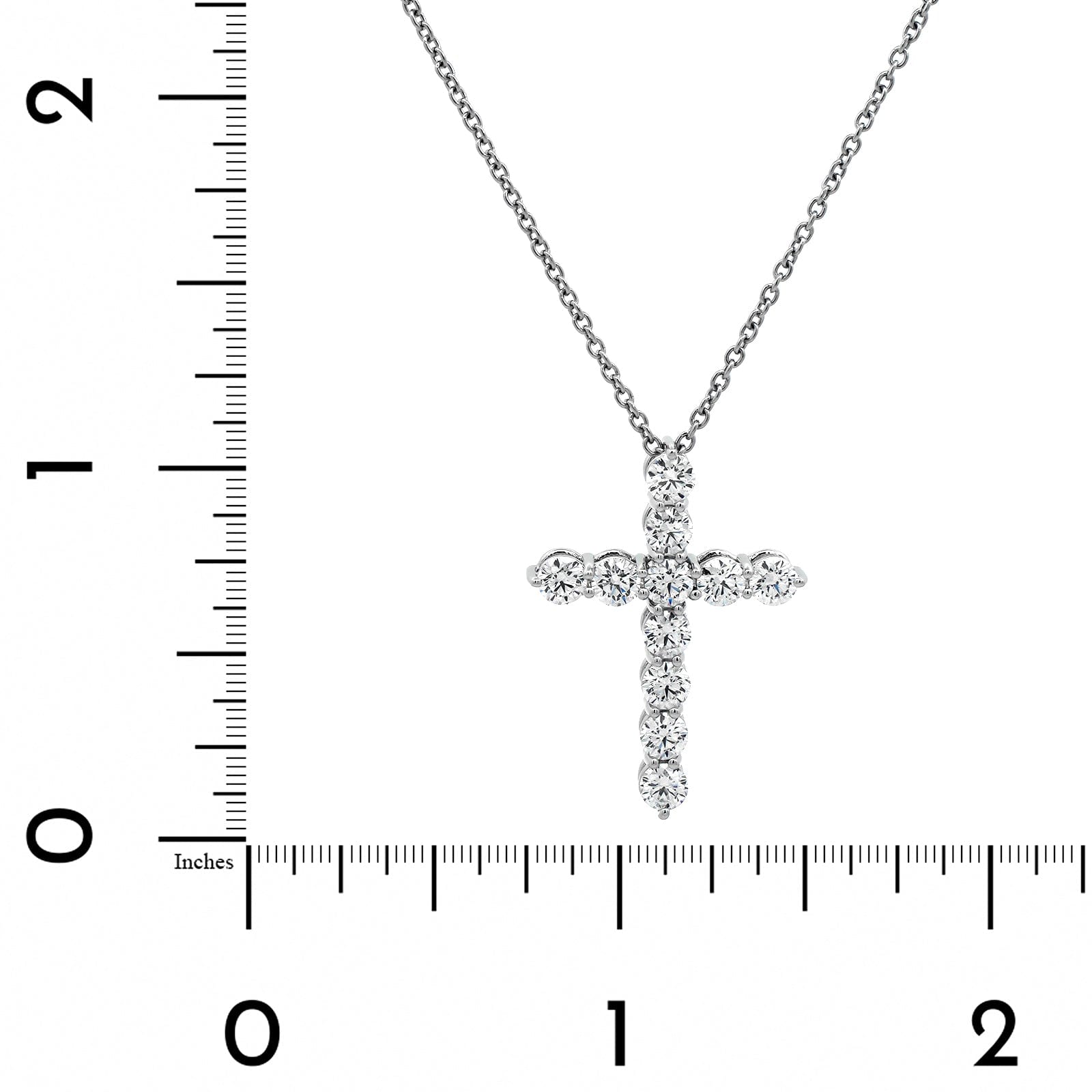 Platinum Diamond Cross Pendant Necklace