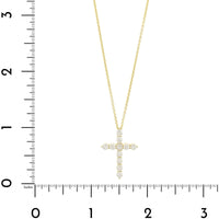 18K Yellow Gold Diamond Cross Pendant Necklace
