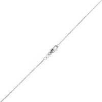 18K White Gold Blue Enamel and Diamond Cross Necklace