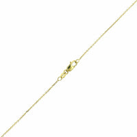 18K Yellow Gold White Enamel and Diamond Short Cross Necklace