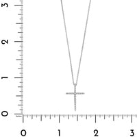 18K White Gold Shared Prong Round Diamond Cross Pendant Necklace