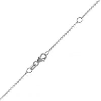 14K White Gold 6 Stone Diamond Cross Pendant Necklace