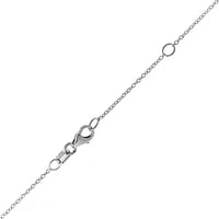 14K White Gold 6 Stone Diamond Cross Pendant Necklace