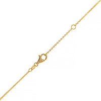 14K Yellow Gold Shared Prong Diamond Cross Pendant Necklace