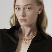 Azlee 18K Yellow Gold Large Circle Link Diamond Necklace