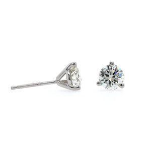 18K White Gold Diamond Stud Earrings