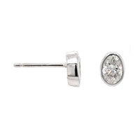 18K White Gold 1CTW Oval Diamond Stud Earrings