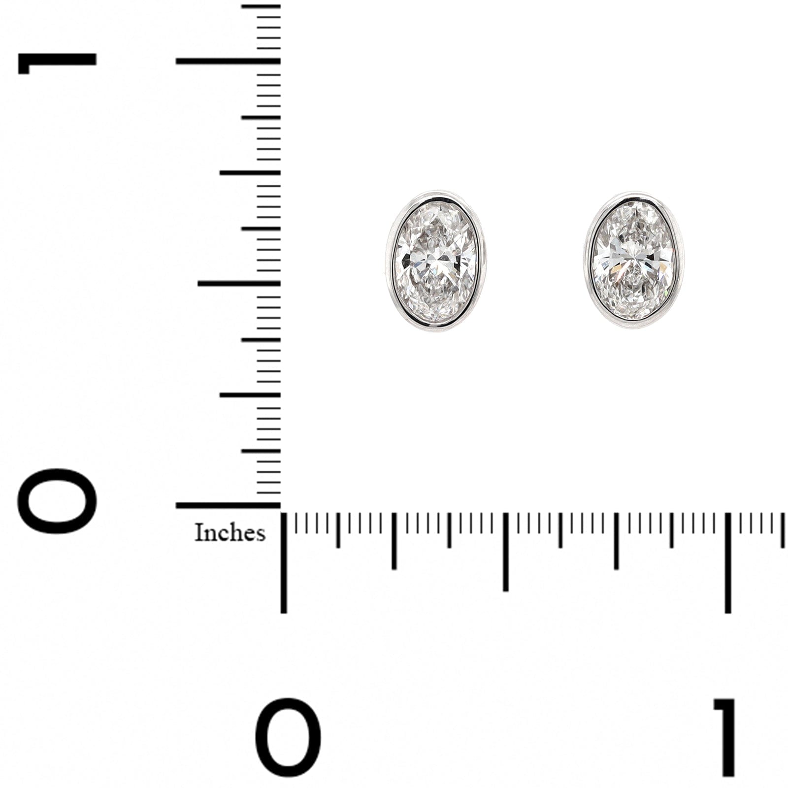 18K White Gold 1CTW Oval Diamond Stud Earrings