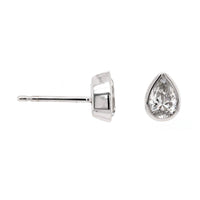 18K White Gold 1CTW Pear Shaped Diamond Stud Earrings