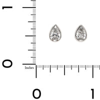 18K White Gold 1CTW Pear Shaped Diamond Stud Earrings