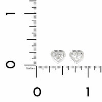 Platinum Bezel Set Heart Shaped Diamond Stud Earrings