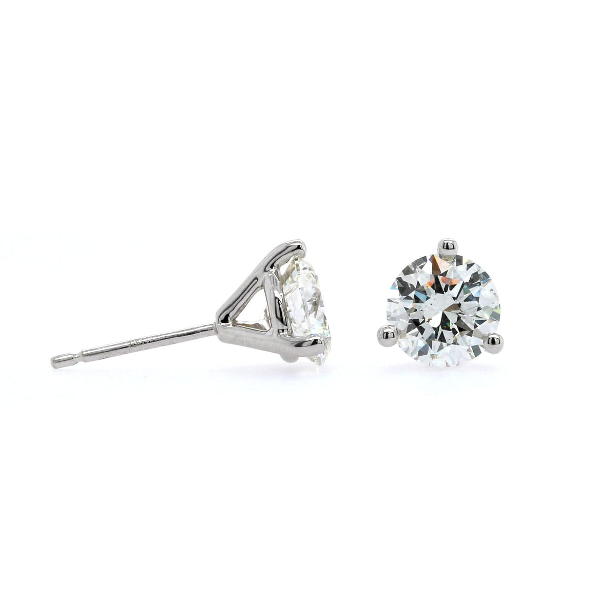 18K White Gold Diamond Stud Earrings