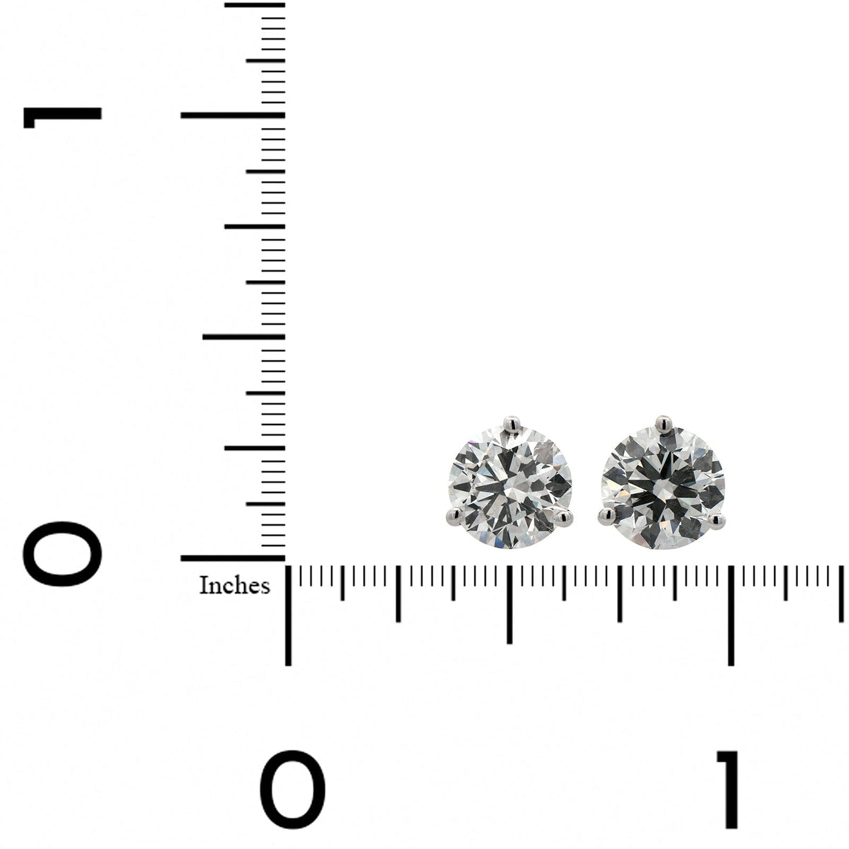 14K White Gold 3.03CTW Diamond Stud Earrings