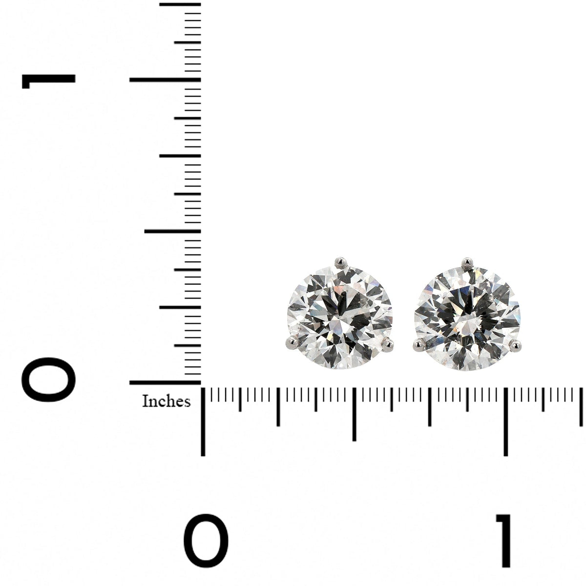 Platinum 3 Prong Martini Style 6CTW Diamond Stud Earrings