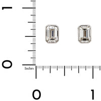 18K White Gold 2CTW Emerald Cut Diamond Stud Earrings