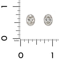 18K White Gold 2CTW Oval Diamond Stud Earrings