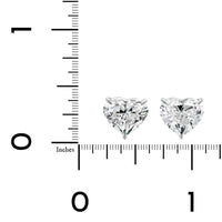 18K White Gold Heart Shaped Diamond Stud Earrings