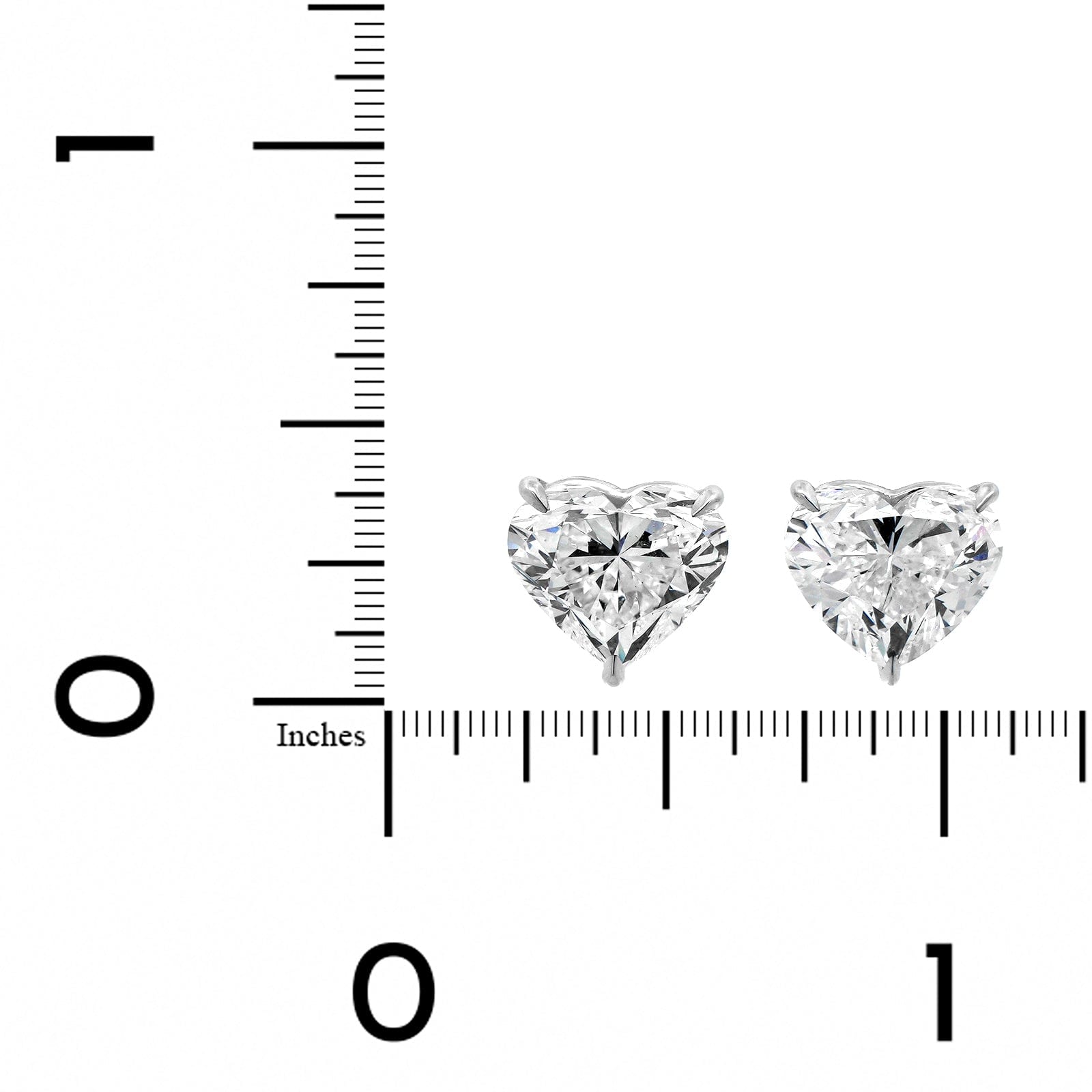 18K White Gold Heart Shaped Diamond Stud Earrings