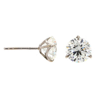18K White Gold 3CTW Diamond Stud Earrings
